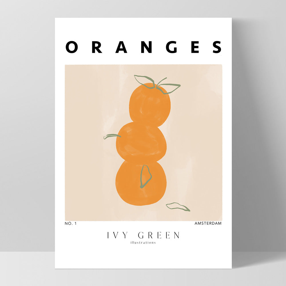 Oranges D'Art - Art Print by Ivy Green Illustrations, Poster, Stretched Canvas, or Framed Wall Art Print, shown as a stretched canvas or poster without a frame