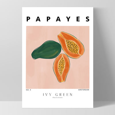 Papayes D'Art - Art Print by Ivy Green Illustrations, Poster, Stretched Canvas, or Framed Wall Art Print, shown as a stretched canvas or poster without a frame