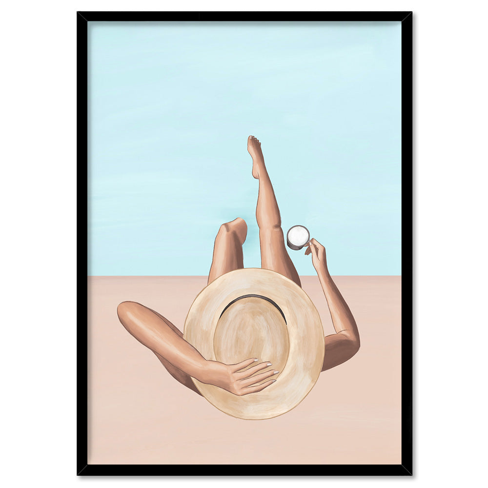 Poolside Perfection - Art Print by Ivy Green Illustrations, Poster, Stretched Canvas, or Framed Wall Art Print, shown in a black frame