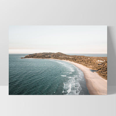 The Pass Byron Bay Aerial IV - Art Print by Beau Micheli, Poster, Stretched Canvas, or Framed Wall Art Print, shown as a stretched canvas or poster without a frame