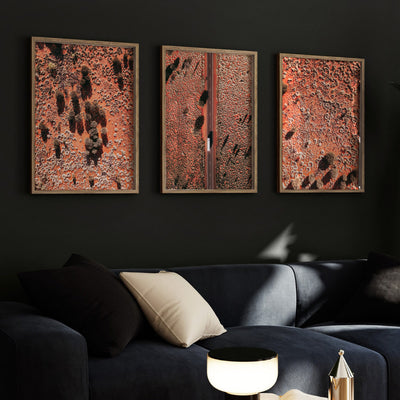 Red Earth Aerial II - Art Print by Beau Micheli, Poster, Stretched Canvas or Framed Wall Art, shown framed in a home interior space