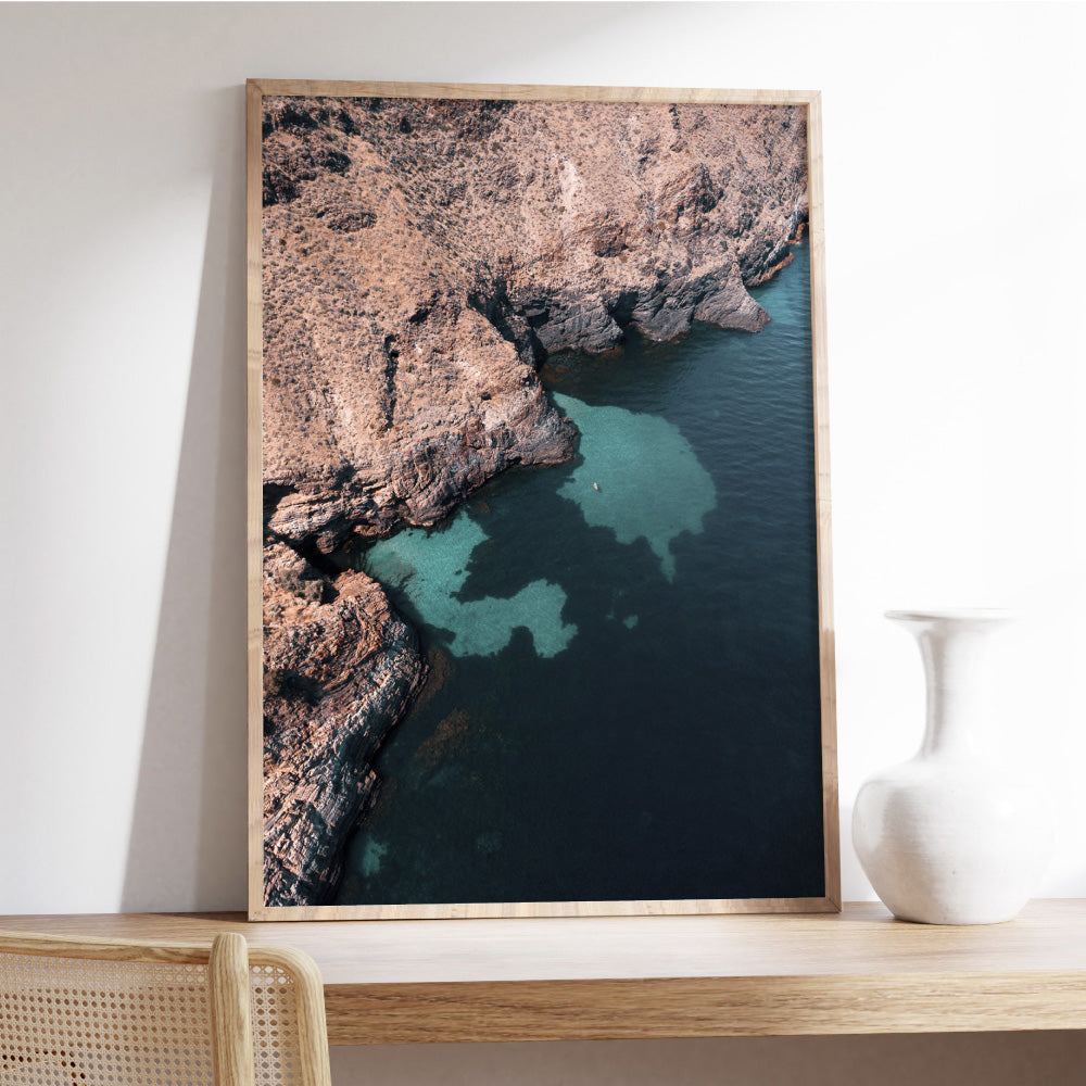 Second Valley Beach SA II - Art Print by Beau Micheli, Poster, Stretched Canvas or Framed Wall Art Prints, shown framed in a room