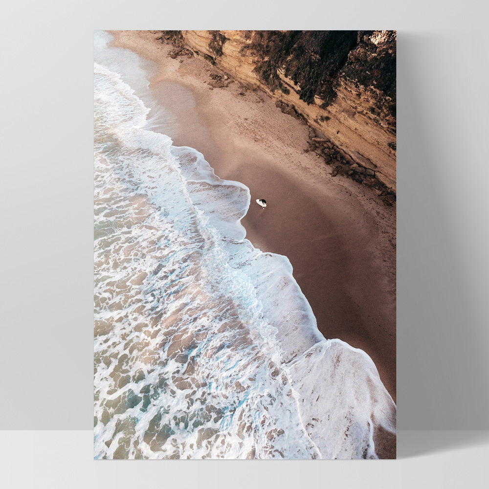 Jan Juc Beach VIC Aerial IV - Art Print by Beau Micheli, Poster, Stretched Canvas, or Framed Wall Art Print, shown as a stretched canvas or poster without a frame