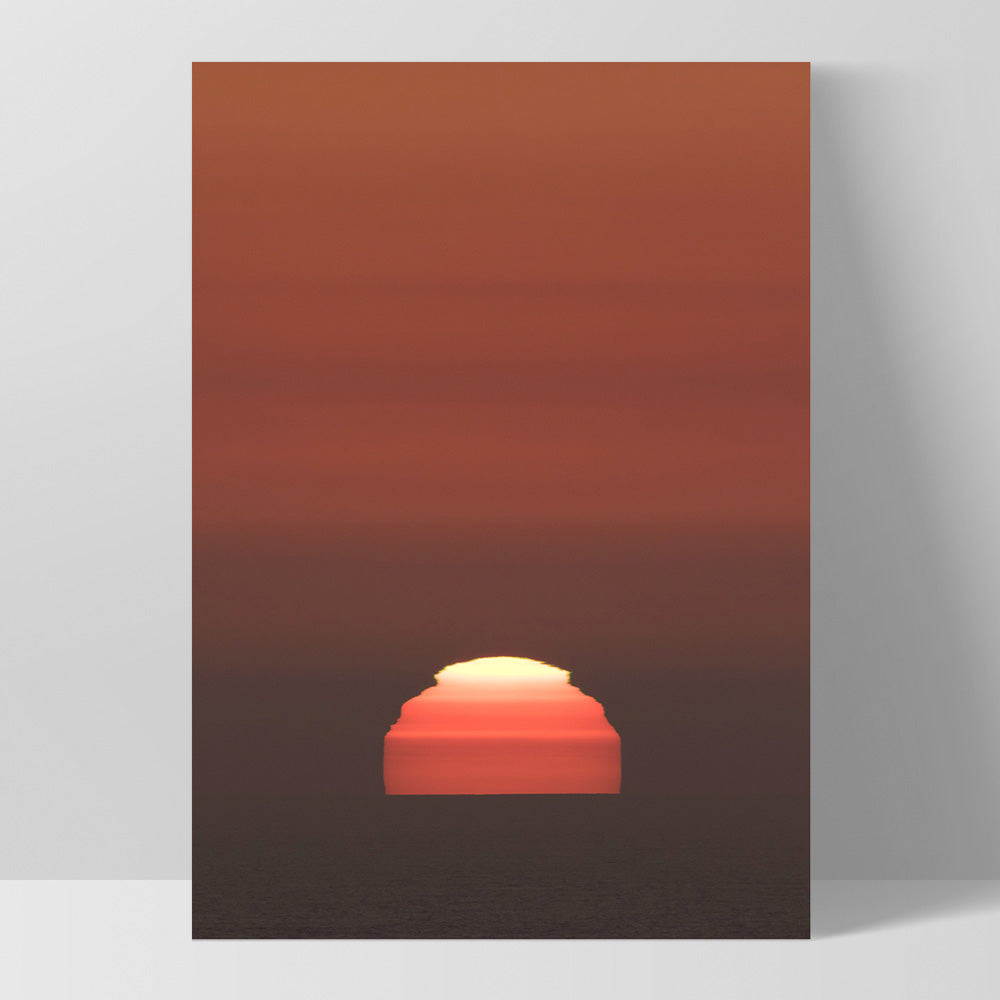 Sunset Over Ocean - Art Print by Beau Micheli, Poster, Stretched Canvas, or Framed Wall Art Print, shown as a stretched canvas or poster without a frame