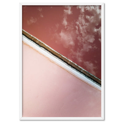 Pink Lake at Hutt Lagoon II - Art Print by Beau Micheli, Poster, Stretched Canvas, or Framed Wall Art Print, shown in a white frame
