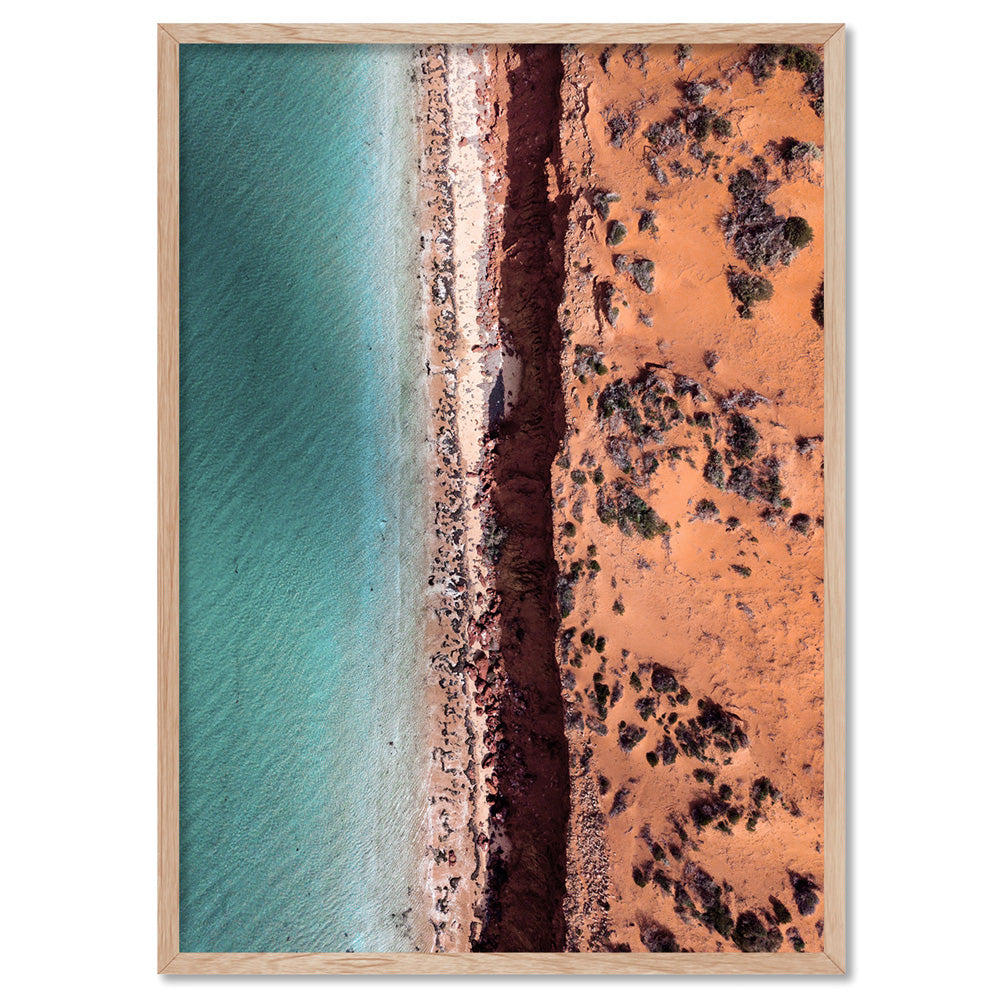 Kalbarri Beach Western Australia III - Art Print by Beau Micheli, Poster, Stretched Canvas, or Framed Wall Art Print, shown in a natural timber frame