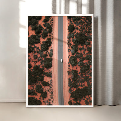 Red Earth Road III Kennedy Range - Art Print by Beau Micheli, Poster, Stretched Canvas or Framed Wall Art Prints, shown framed in a room