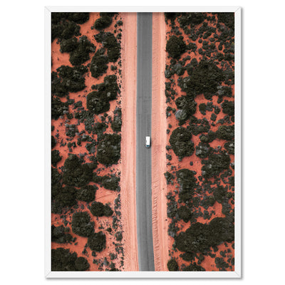 Red Earth Road III Kennedy Range - Art Print by Beau Micheli, Poster, Stretched Canvas, or Framed Wall Art Print, shown in a white frame