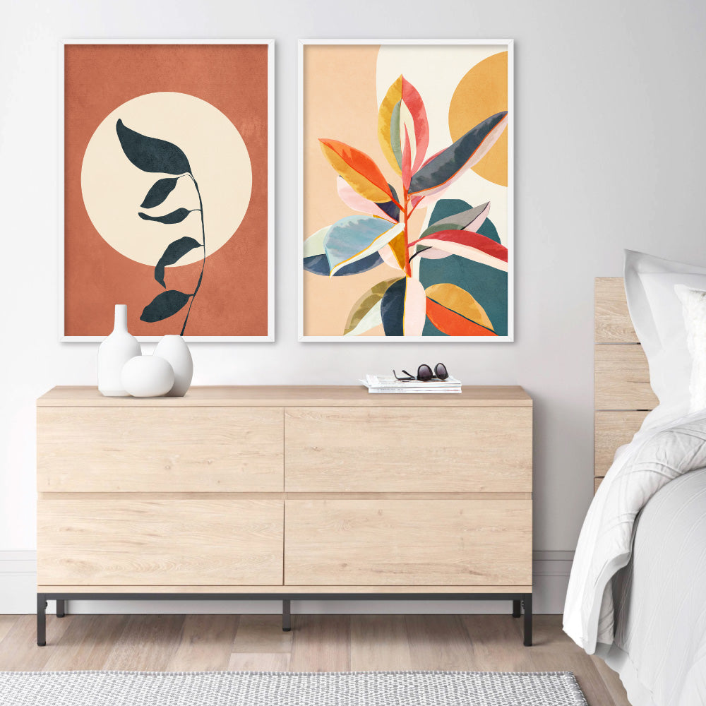 Summer Leaves - Art Print by CityArt, Poster, Stretched Canvas or Framed Wall Art, shown framed in a home interior space