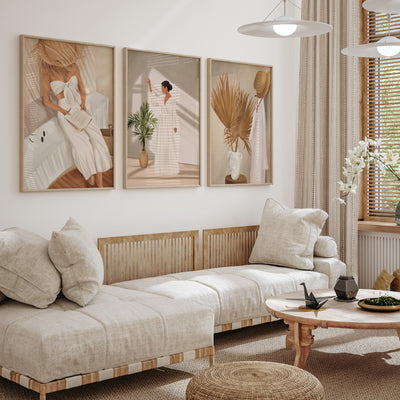 Summer Reading II - Art Print by CityArt, Poster, Stretched Canvas or Framed Wall Art, shown framed in a home interior space