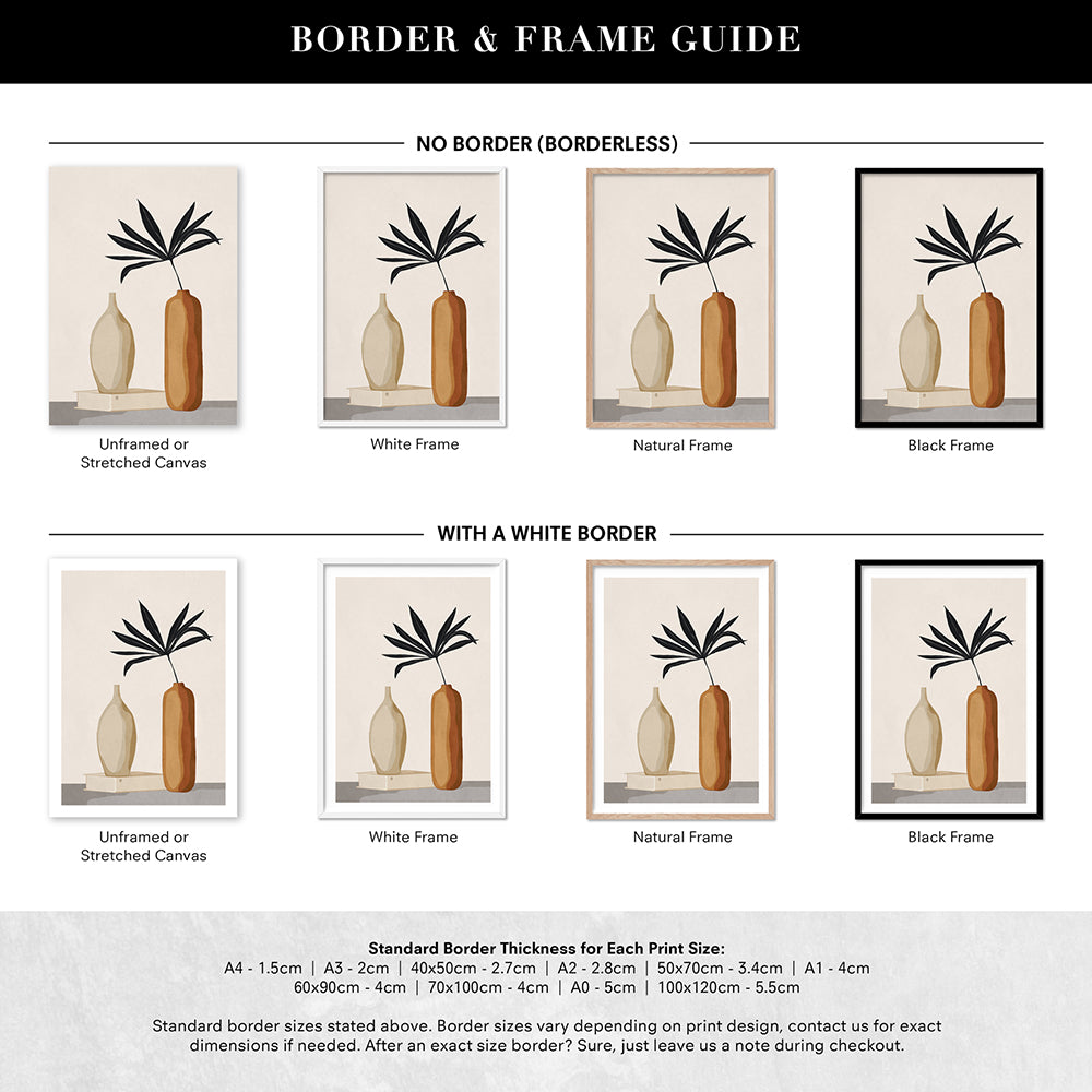 Couple Of Vases II - Art Print by CityArt, Poster, Stretched Canvas or Framed Wall Art, Showing White , Black, Natural Frame Colours, No Frame (Unframed) or Stretched Canvas, and With or Without White Borders