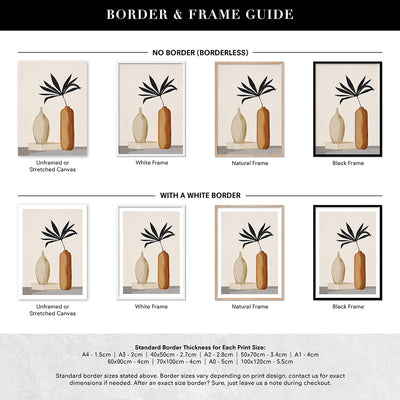 Couple Of Vases II - Art Print by CityArt, Poster, Stretched Canvas or Framed Wall Art, Showing White , Black, Natural Frame Colours, No Frame (Unframed) or Stretched Canvas, and With or Without White Borders