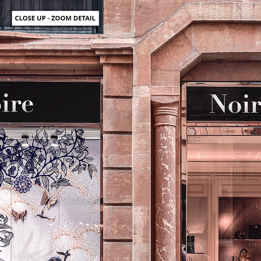 Niore Store in Blush & Blue - Art Print, Poster, Stretched Canvas or Framed Wall Art, Close up View of Print Resolution