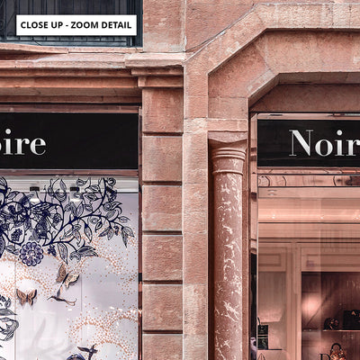 Niore Store in Blush & Blue - Art Print, Poster, Stretched Canvas or Framed Wall Art, Close up View of Print Resolution