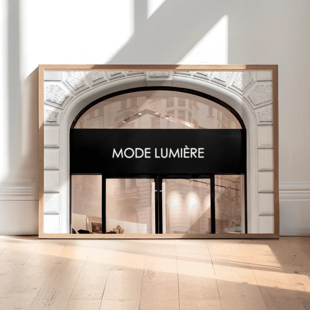 Mode Lumiere Arch Entrance in Blush - Art Print, Poster, Stretched Canvas or Framed Wall Art Prints, shown framed in a room