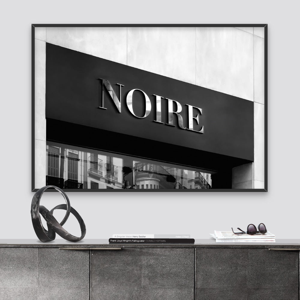 Niore Entrance Landscape B&W - Art Print, Poster, Stretched Canvas or Framed Wall Art Prints, shown framed in a room