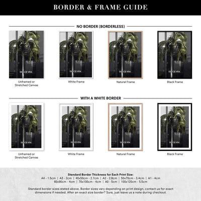 Dolce Vita Rodeo Drive - Art Print, Poster, Stretched Canvas or Framed Wall Art, Showing White , Black, Natural Frame Colours, No Frame (Unframed) or Stretched Canvas, and With or Without White Borders