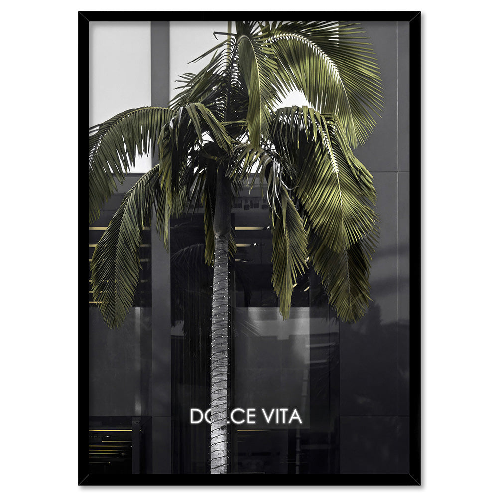 Dolce Vita Rodeo Drive - Art Print, Poster, Stretched Canvas, or Framed Wall Art Print, shown in a black frame