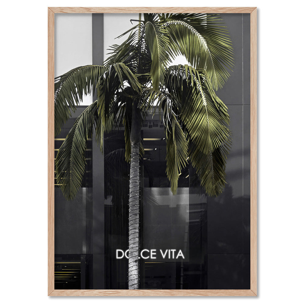 Dolce Vita Rodeo Drive - Art Print, Poster, Stretched Canvas, or Framed Wall Art Print, shown in a natural timber frame