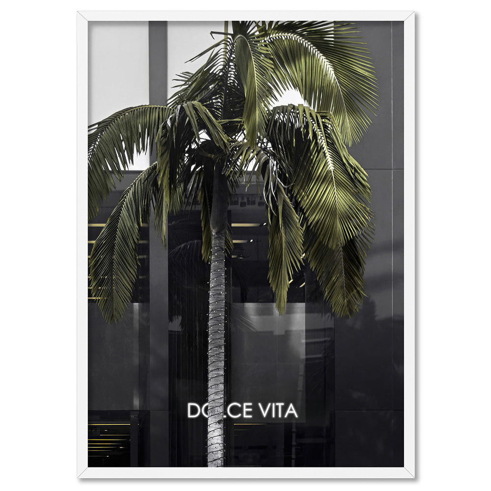 Dolce Vita Rodeo Drive - Art Print, Poster, Stretched Canvas, or Framed Wall Art Print, shown in a white frame