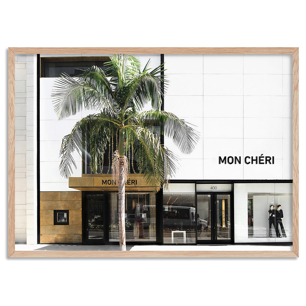 Mon Cheri Drive in Landscape - Art Print, Poster, Stretched Canvas, or Framed Wall Art Print, shown in a natural timber frame