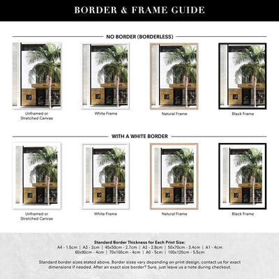 Mon Cheri Rodeo Drive II - Art Print, Poster, Stretched Canvas or Framed Wall Art, Showing White , Black, Natural Frame Colours, No Frame (Unframed) or Stretched Canvas, and With or Without White Borders