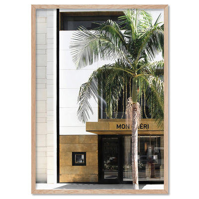 Mon Cheri Rodeo Drive II - Art Print, Poster, Stretched Canvas, or Framed Wall Art Print, shown in a natural timber frame