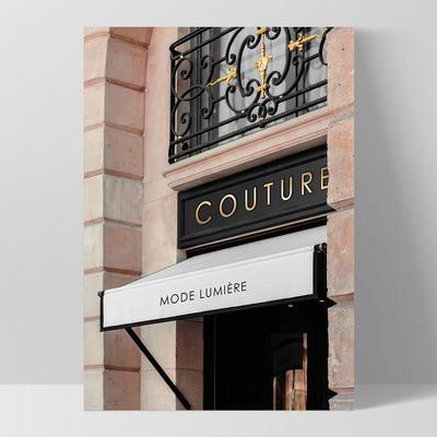 Couture Facade in Blush - Art Print, Poster, Stretched Canvas, or Framed Wall Art Print, shown as a stretched canvas or poster without a frame