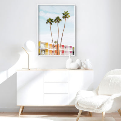 Palm Springs | The Saguaro Hotel I - Art Print, Poster, Stretched Canvas or Framed Wall Art Prints, shown framed in a room