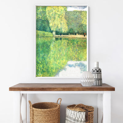 GUSTAV KLIMT | Schonbrunn Park - Art Print, Poster, Stretched Canvas or Framed Wall Art Prints, shown framed in a room