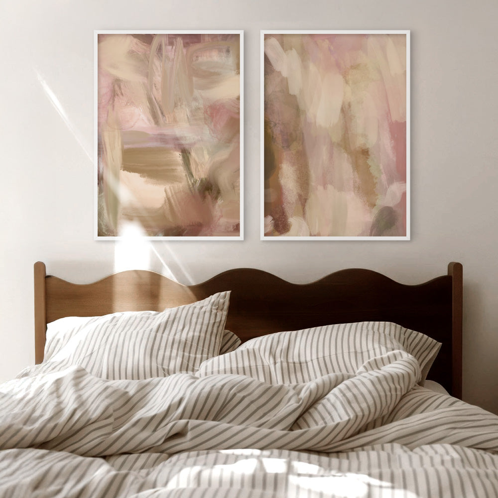 Sand and Rose I - Art Print by Nicole Schafter, Poster, Stretched Canvas or Framed Wall Art, shown framed in a home interior space
