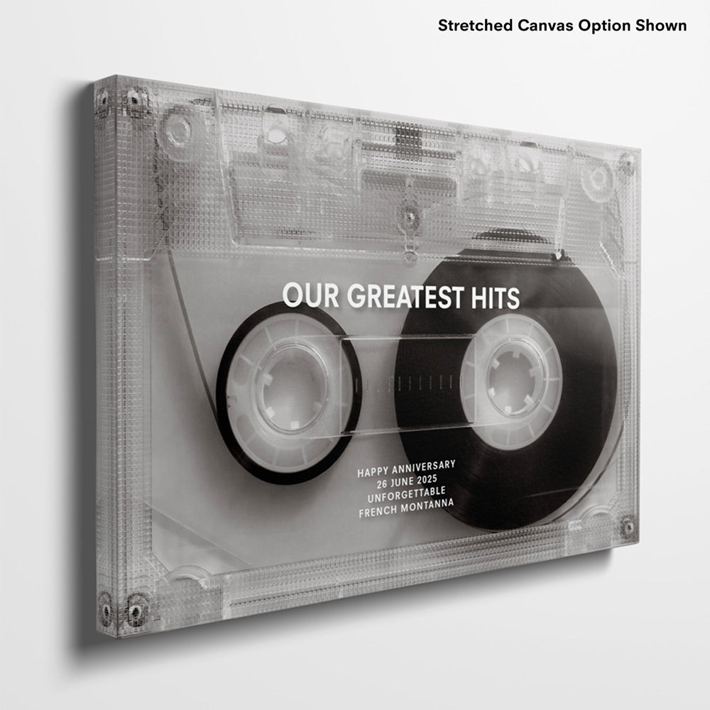 Custom Cassette Tape | Minimalist - Art Print, Poster, Stretched Canvas or Framed Wall Art, Close up View of Print Resolution