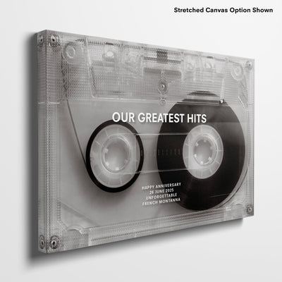 Custom Cassette Tape | Minimalist - Art Print, Poster, Stretched Canvas or Framed Wall Art, Close up View of Print Resolution