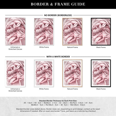 Peony Dance II - Art Print, Poster, Stretched Canvas or Framed Wall Art, Showing White , Black, Natural Frame Colours, No Frame (Unframed) or Stretched Canvas, and With or Without White Borders
