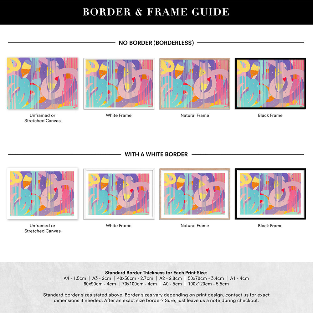 Strawberry Fizzer - Art Print by Poppy Key, Poster, Stretched Canvas or Framed Wall Art, Showing White , Black, Natural Frame Colours, No Frame (Unframed) or Stretched Canvas, and With or Without White Borders