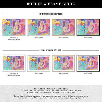 Strawberry Fizzer - Art Print by Poppy Key, Poster, Stretched Canvas or Framed Wall Art, Showing White , Black, Natural Frame Colours, No Frame (Unframed) or Stretched Canvas, and With or Without White Borders