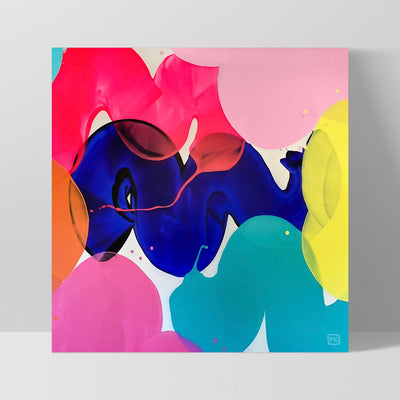 Party Mix - Square Art Print by Poppy Key, Poster, Stretched Canvas, or Framed Wall Art Print, shown as a stretched canvas or poster without a frame