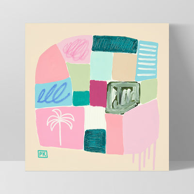 Just Beachy II - Square Art Print by Poppy Key, Poster, Stretched Canvas, or Framed Wall Art Print, shown as a stretched canvas or poster without a frame