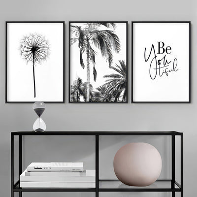 BeYoutiful (Be You) - Art Print, Poster, Stretched Canvas or Framed Wall Art, shown framed in a home interior space