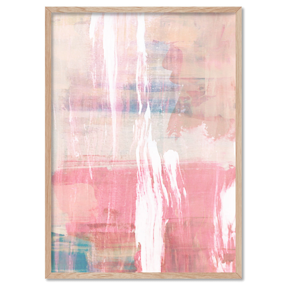 Blush Flurry II  - Art Print, Poster, Stretched Canvas, or Framed Wall Art Print, shown in a natural timber frame