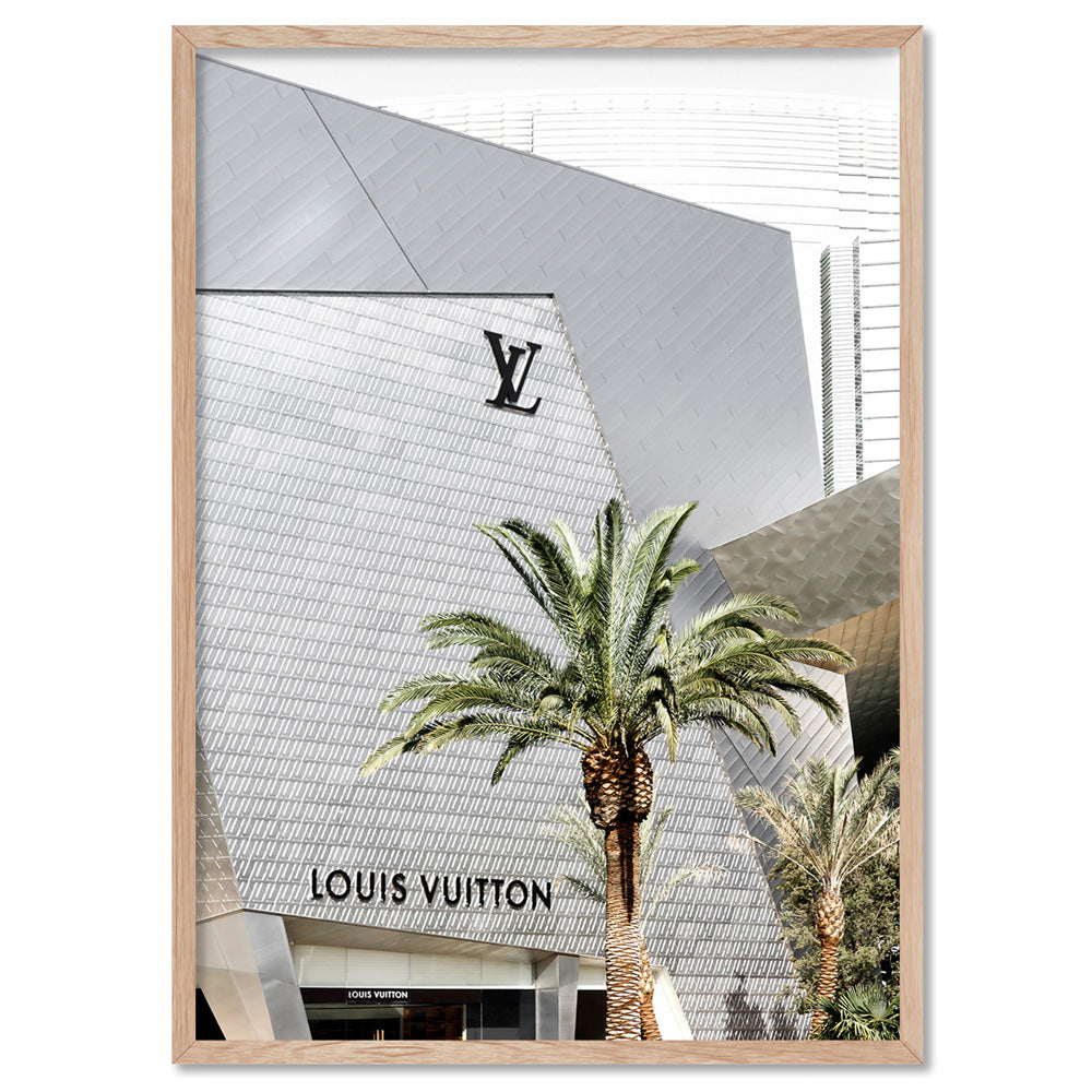 Louis V Rodeo Drive - Art Print, Poster, Stretched Canvas, or Framed Wall Art Print, shown in a natural timber frame