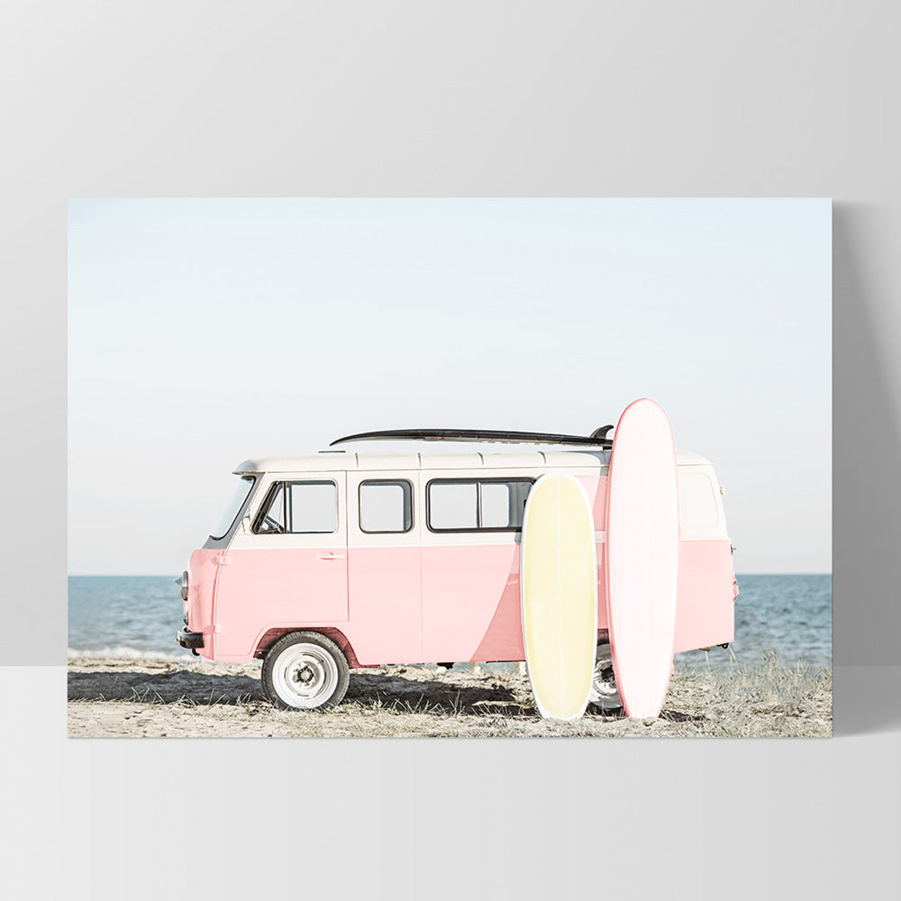 Pastel Beach Kombi Van Print Art Print - Main Image