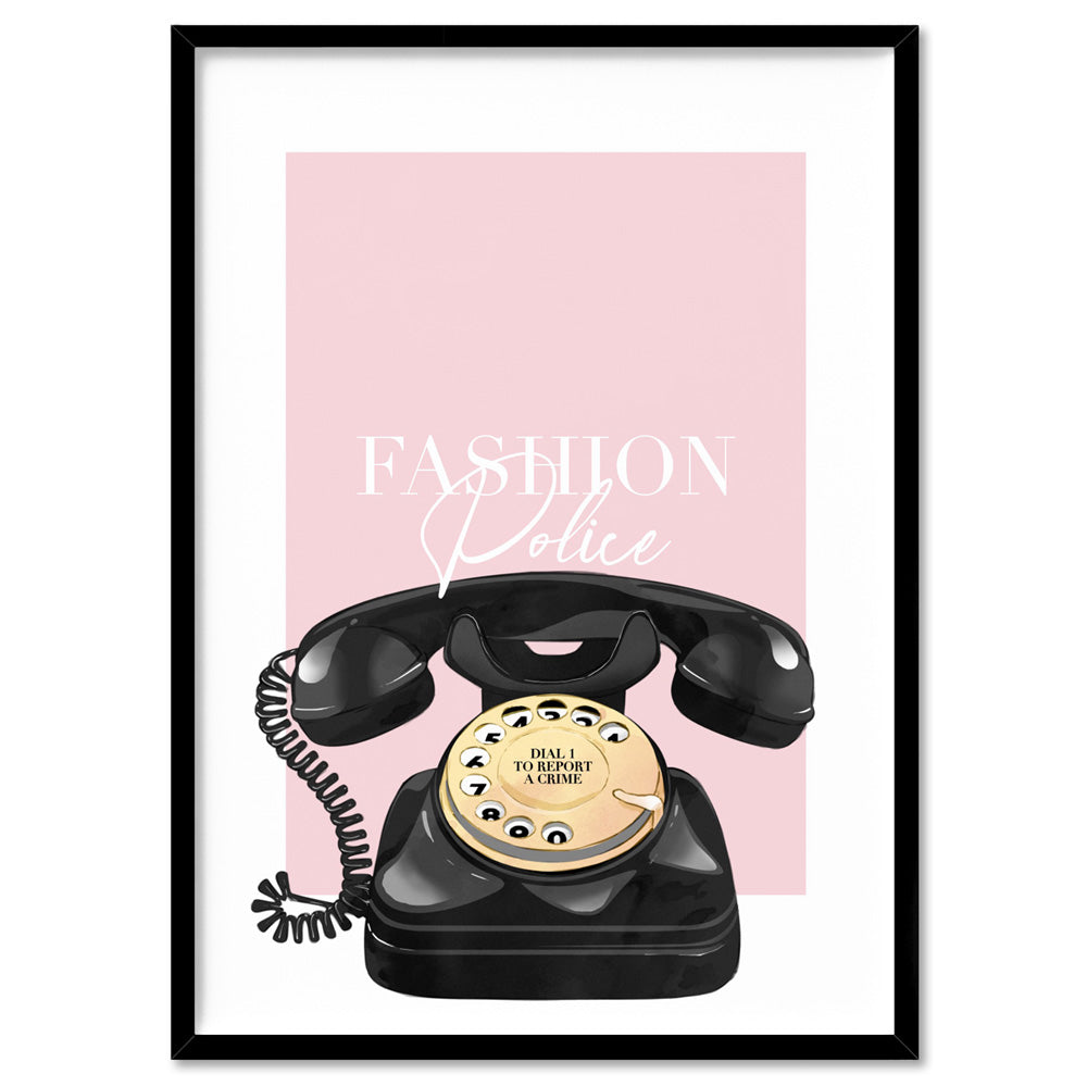 Fashion Police Speed Dial  - Art Print, Poster, Stretched Canvas, or Framed Wall Art Print, shown in a black frame