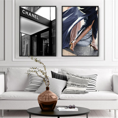 Semaine De La Mode III - Art Print, Poster, Stretched Canvas or Framed Wall Art, shown framed in a home interior space