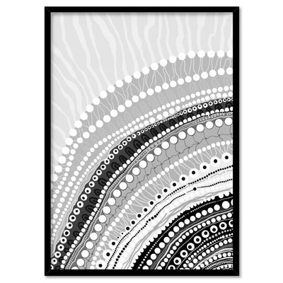 Blooming Female I B&W - Art Print by Leah Cummins, Poster, Stretched Canvas, or Framed Wall Art Print, shown in a black frame