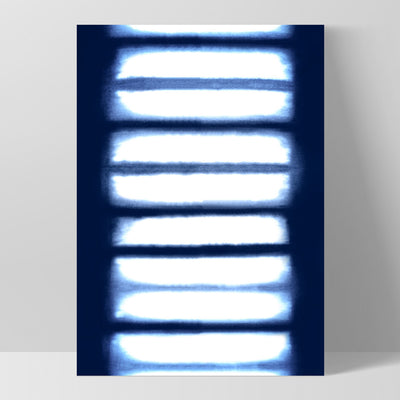 Shibori Indigo Tie Dye III - Art Print, Poster, Stretched Canvas, or Framed Wall Art Print, shown as a stretched canvas or poster without a frame