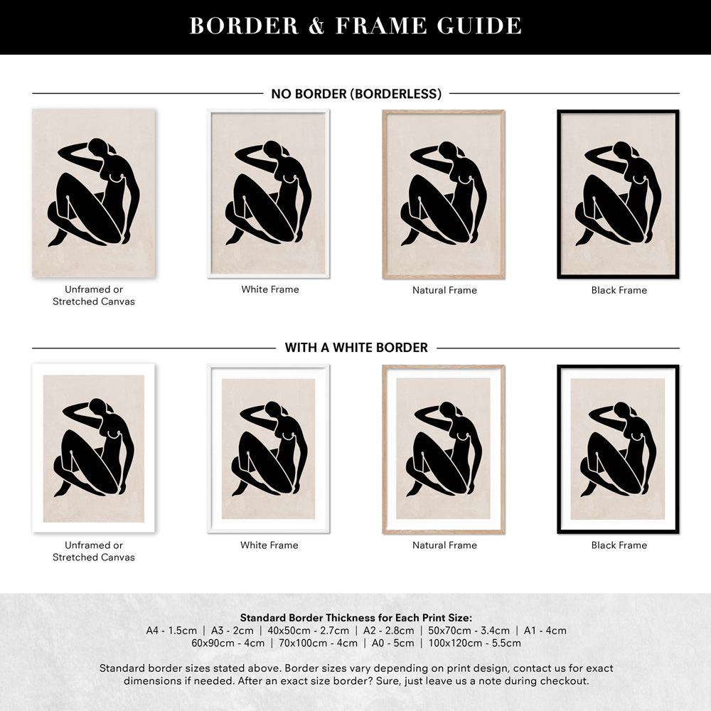 Decoupes La Figure Femme III - Art Print, Poster, Stretched Canvas or Framed Wall Art, Showing White , Black, Natural Frame Colours, No Frame (Unframed) or Stretched Canvas, and With or Without White Borders