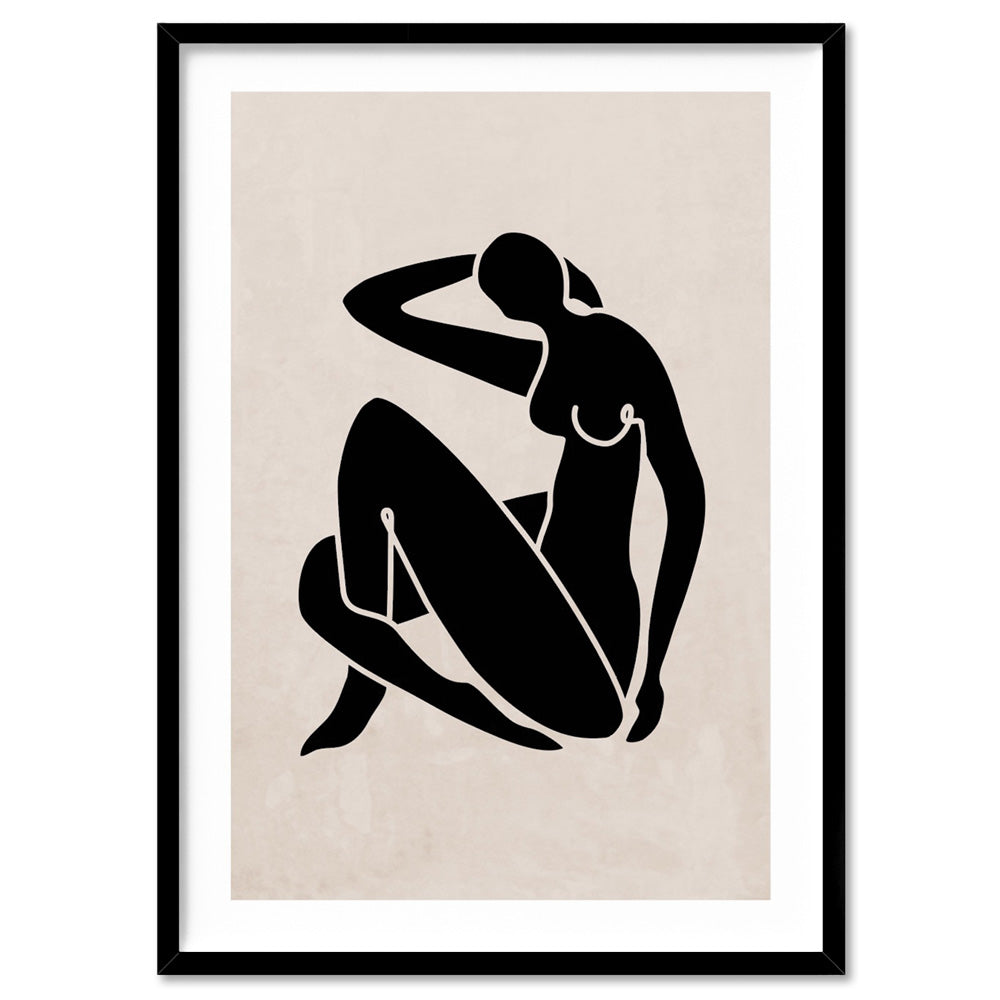 Decoupes La Figure Femme III - Art Print, Poster, Stretched Canvas, or Framed Wall Art Print, shown in a black frame